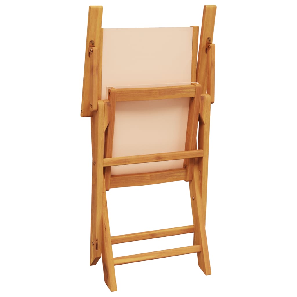 foldbare havestole 4 stk. stof og massivt træ beige