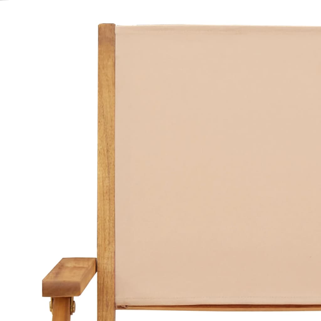 foldbare havestole 4 stk. stof og massivt træ beige