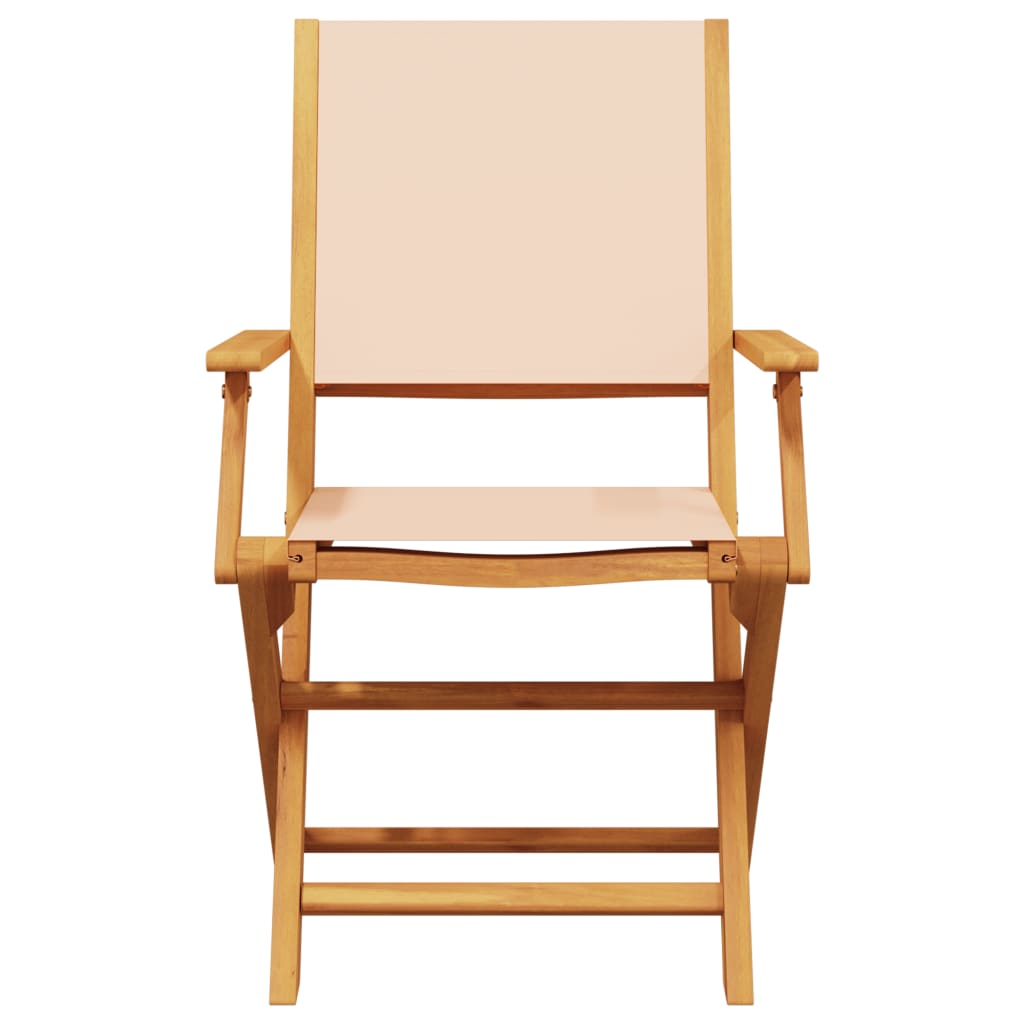 foldbare havestole 8 stk. stof og massivt træ beige