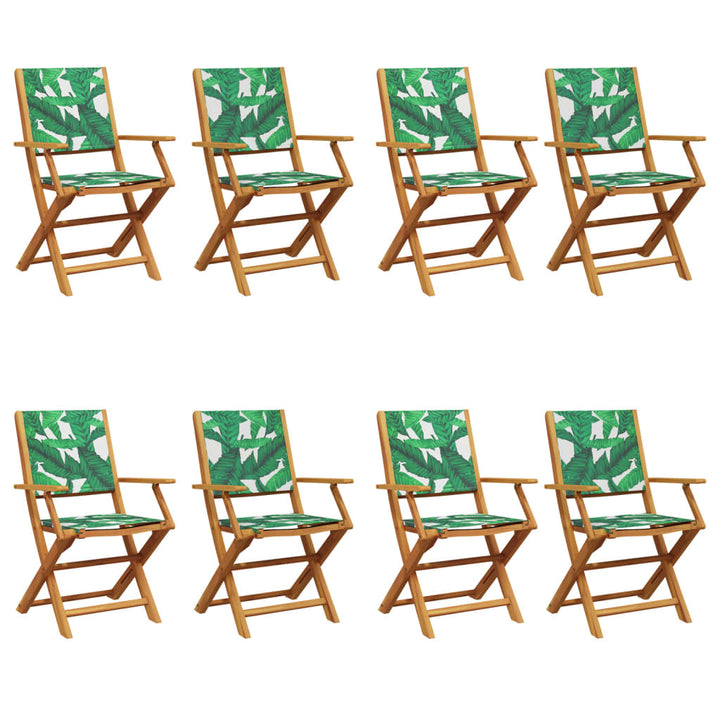 foldbare havestole 8 stk. stof og massivt træ