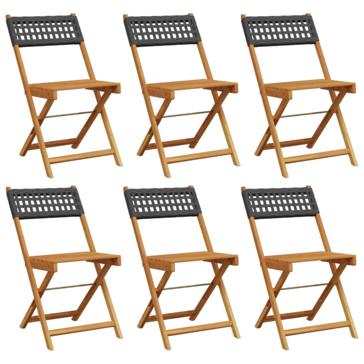 foldbare havestole 6 stk. polyrattan sort