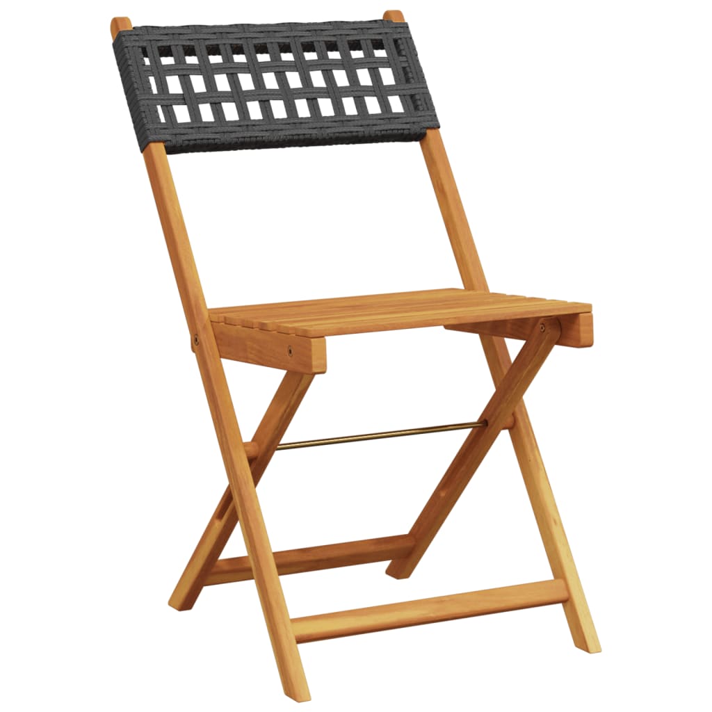 foldbare havestole 6 stk. polyrattan sort