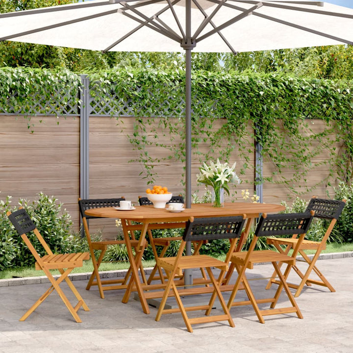 foldbare havestole 6 stk. polyrattan sort