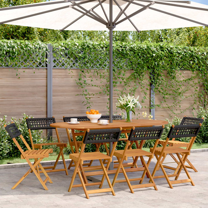 foldbare havestole 8 stk. polyrattan sort
