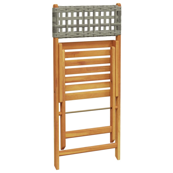 havestole 6 stk. foldbar polyrattan og massivt træ grå