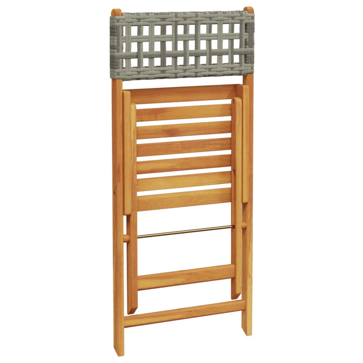havestole 8 stk. foldbar polyrattan og massivt træ grå