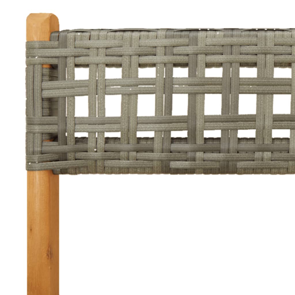 havestole 8 stk. foldbar polyrattan og massivt træ grå