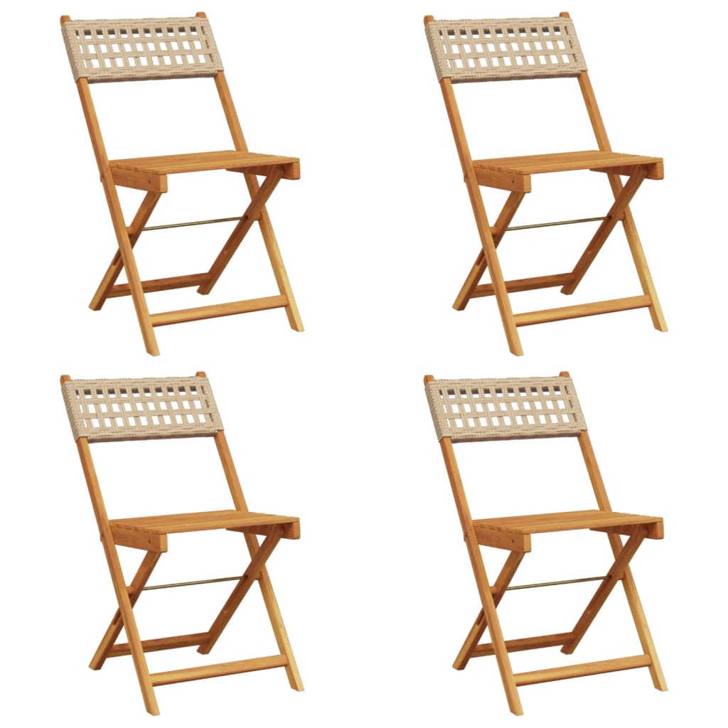 foldbare havestole 4 stk. polyrattan beige