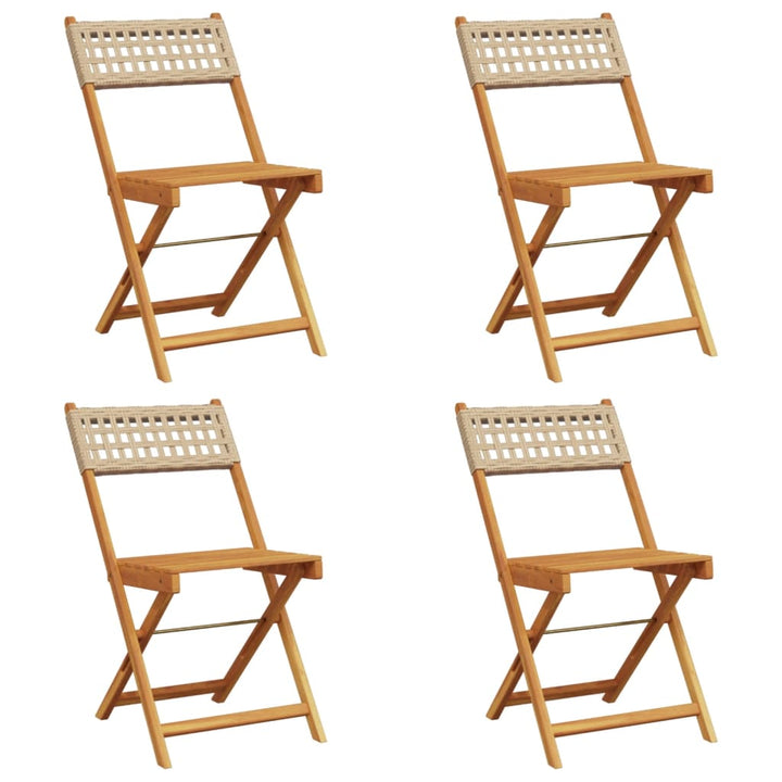 foldbare havestole 4 stk. polyrattan beige