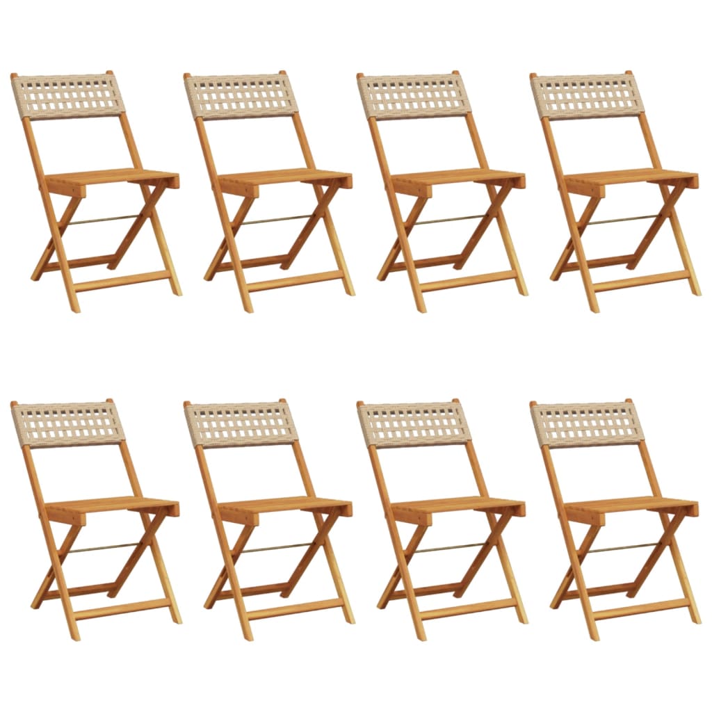foldbare havestole 8 stk. polyrattan beige