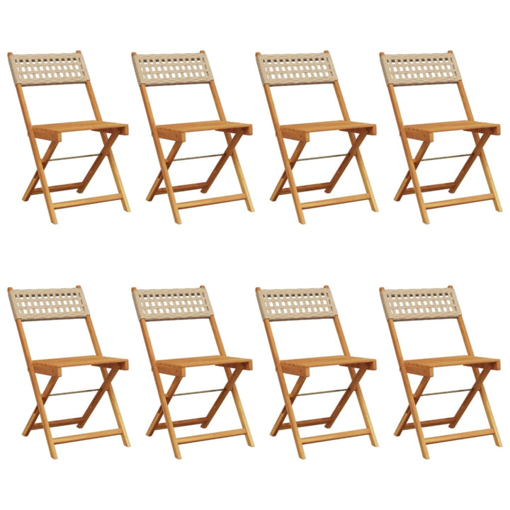 foldbare havestole 8 stk. polyrattan beige