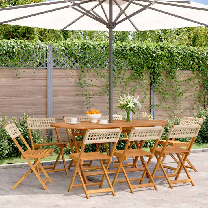 foldbare havestole 8 stk. polyrattan beige