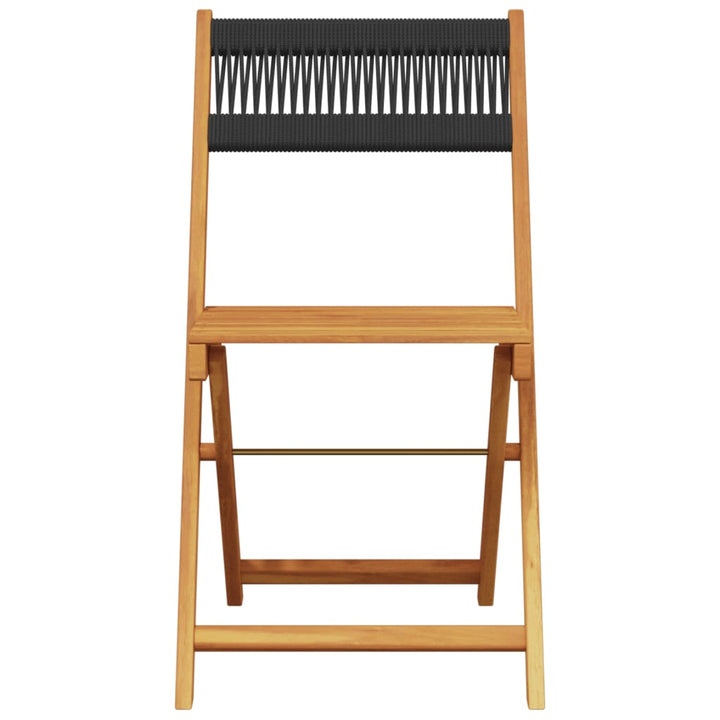 foldbare havestole 4 stk. massivt akacietræ sort