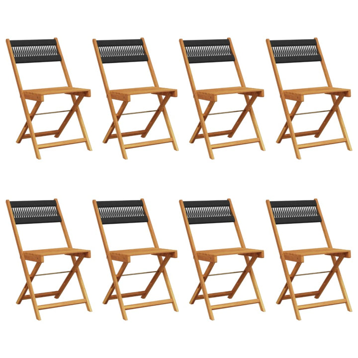 foldbare havestole 8 stk. massivt akacietræ sort