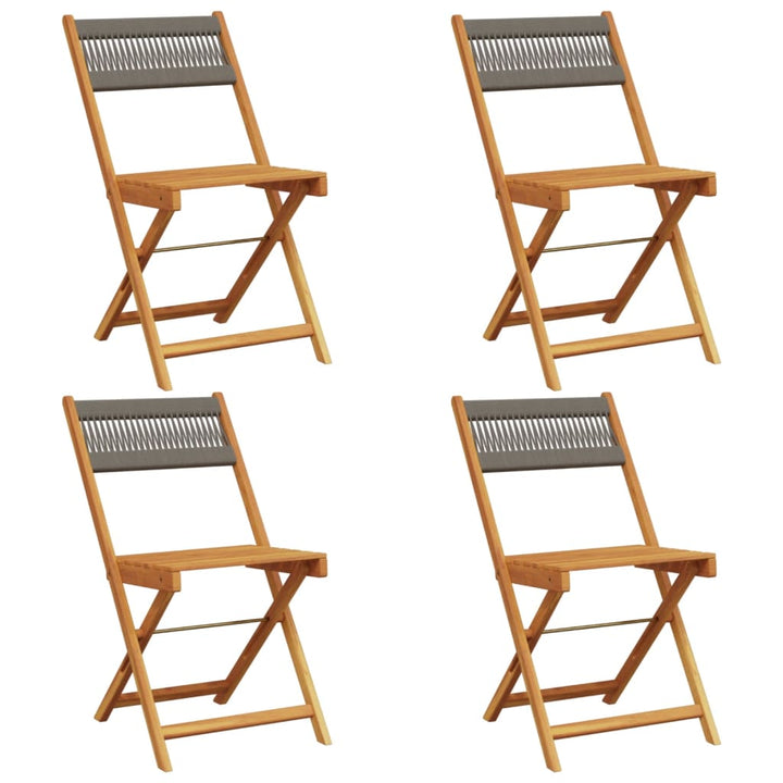 foldbare havestole 4 stk. massivt akacietræ grå