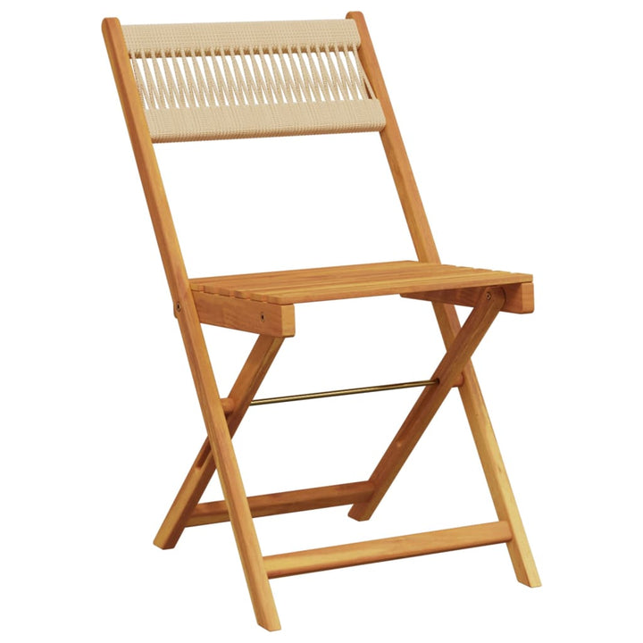 foldbare havestole 6 stk. massivt akacietræ beige