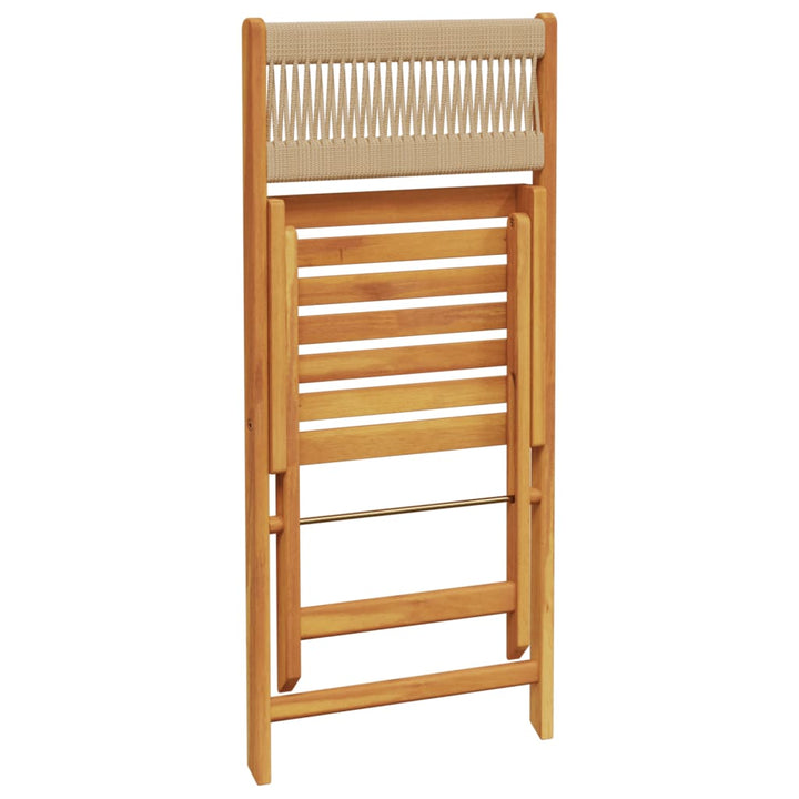 foldbare havestole 6 stk. massivt akacietræ beige
