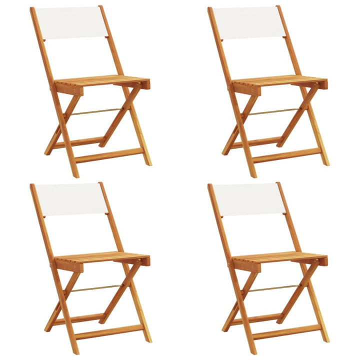foldbare havestole 4 stk. stof og massivt træ cremehvid