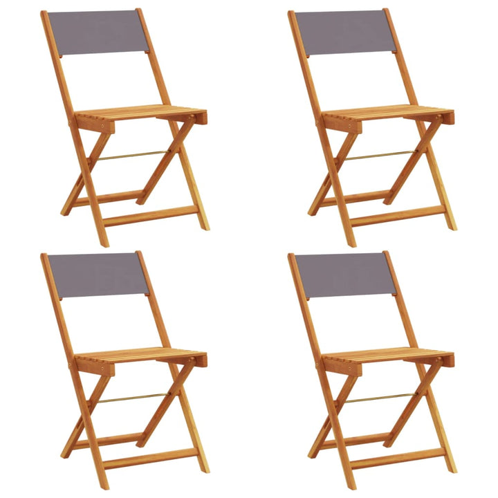 foldbare havestole 4 stk. stof og massivt træ antracit
