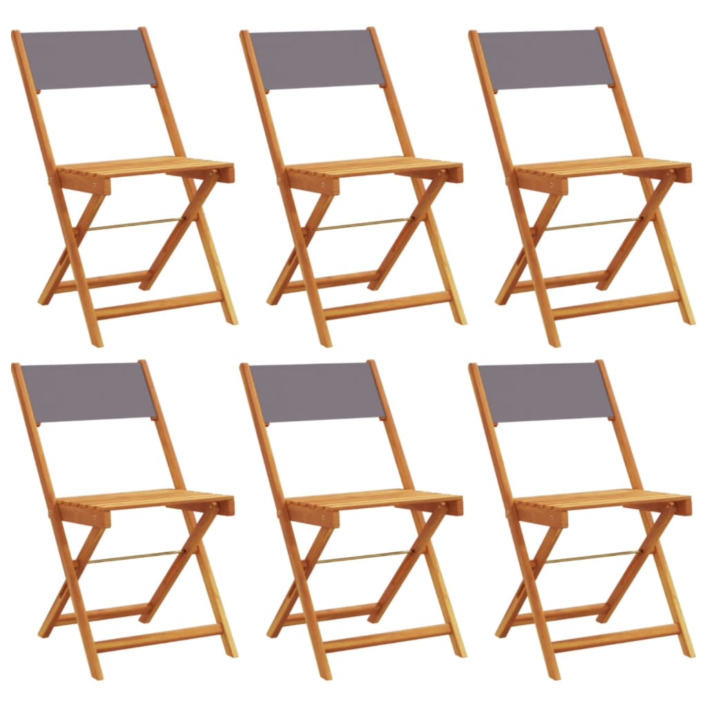 foldbare havestole 6 stk. stof og massivt træ antracit