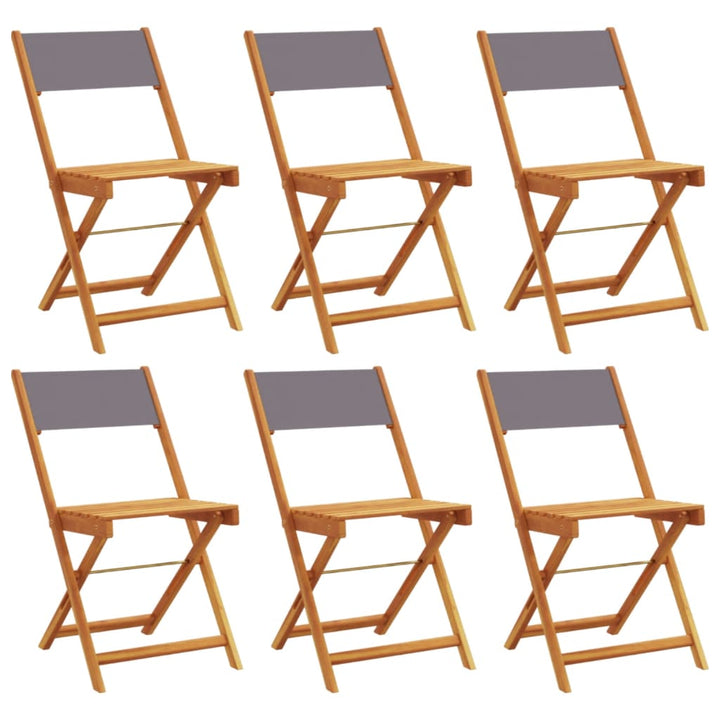 foldbare havestole 6 stk. stof og massivt træ antracit