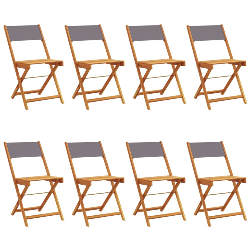foldbare havestole 8 stk. stof og massivt træ antracit