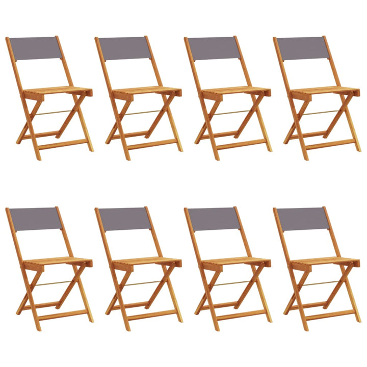 foldbare havestole 8 stk. stof og massivt træ antracit