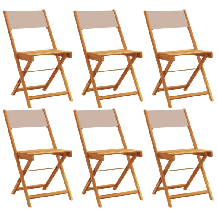foldbare havestole 6 stk. stof og massivt træ gråbrunt
