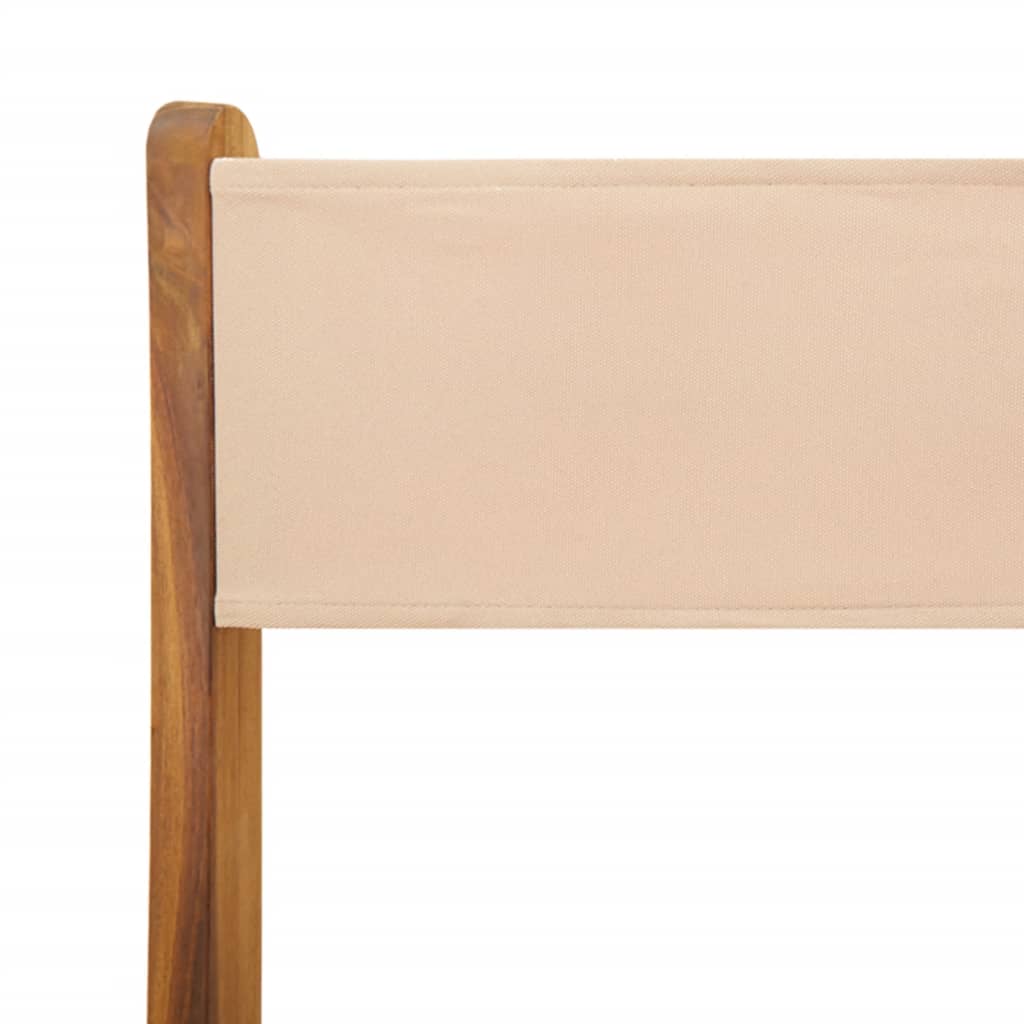 foldbare havestole 4 stk. stof og massivt træ beige