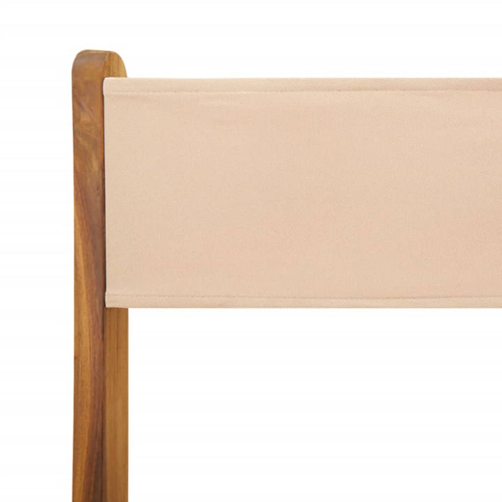 foldbare havestole 4 stk. stof og massivt træ beige