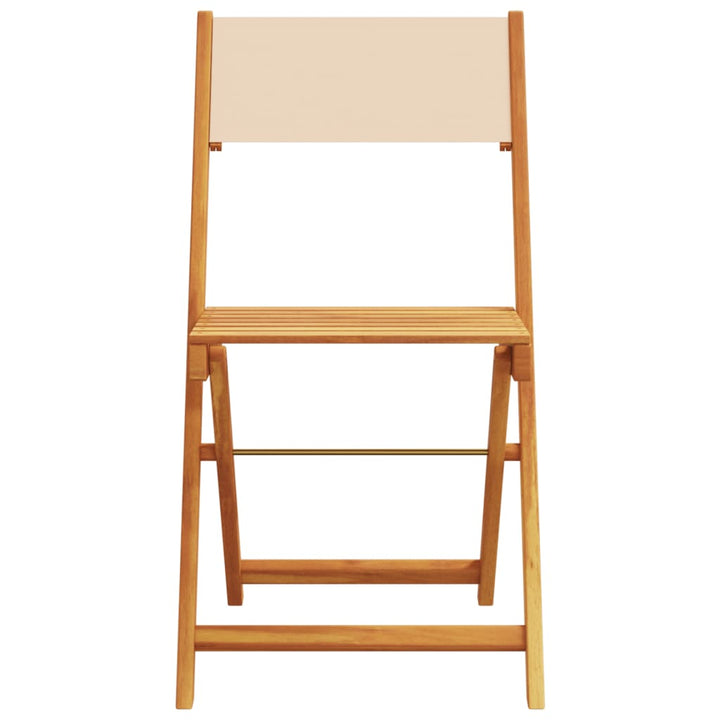foldbare havestole 8 stk. stof og massivt træ beige