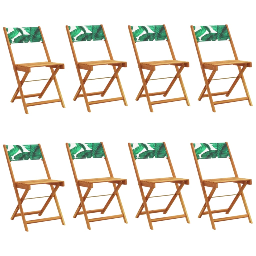 foldbare havestole 8 stk. stof og massivt træ