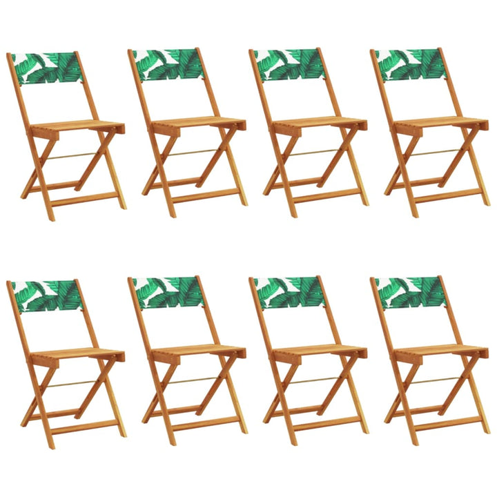foldbare havestole 8 stk. stof og massivt træ