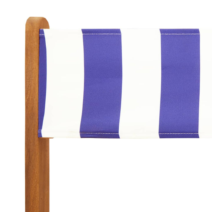 foldbare havestole 8 stk. stof og massivt træ blå og hvid