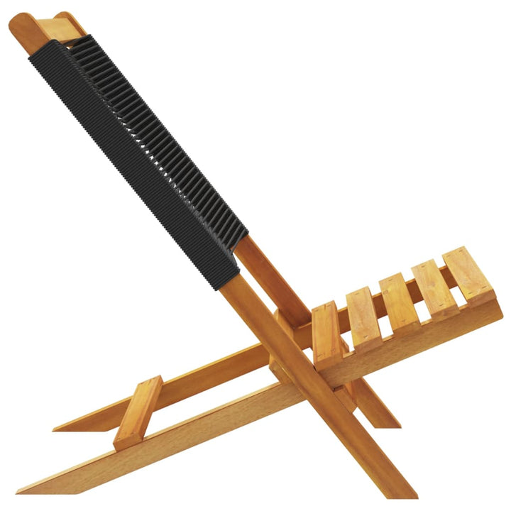 foldbare havestole 4 stk. massivt akacietræ sort