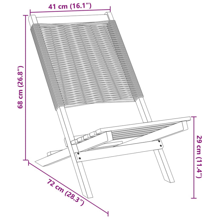foldbare havestole 4 stk. massivt akacietræ sort