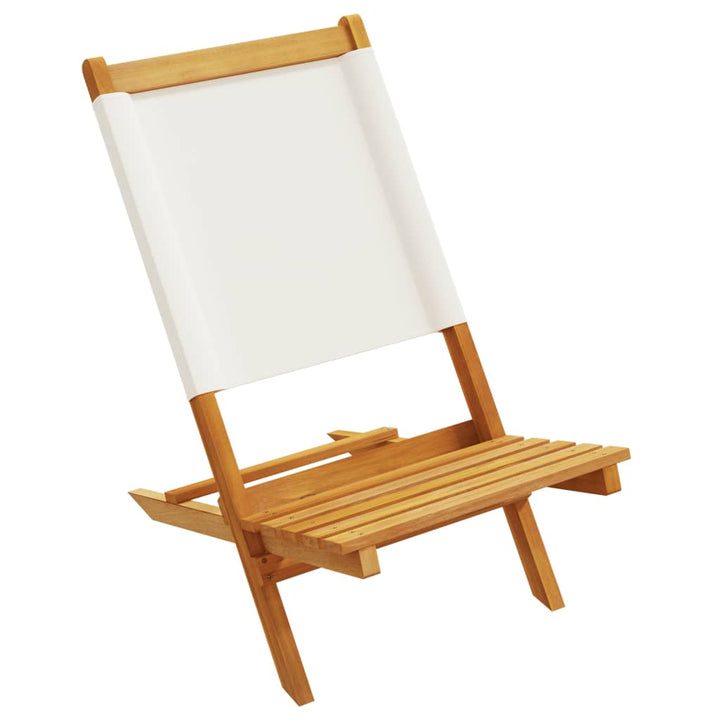foldbare havestole 4 stk. stof og massivt træ cremehvid
