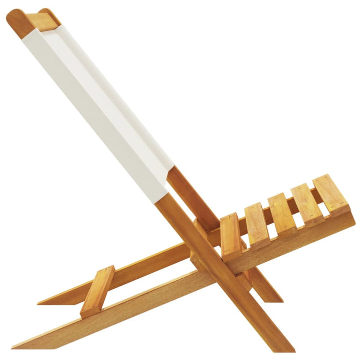 foldbare havestole 6 stk. stof og massivt træ cremehvid