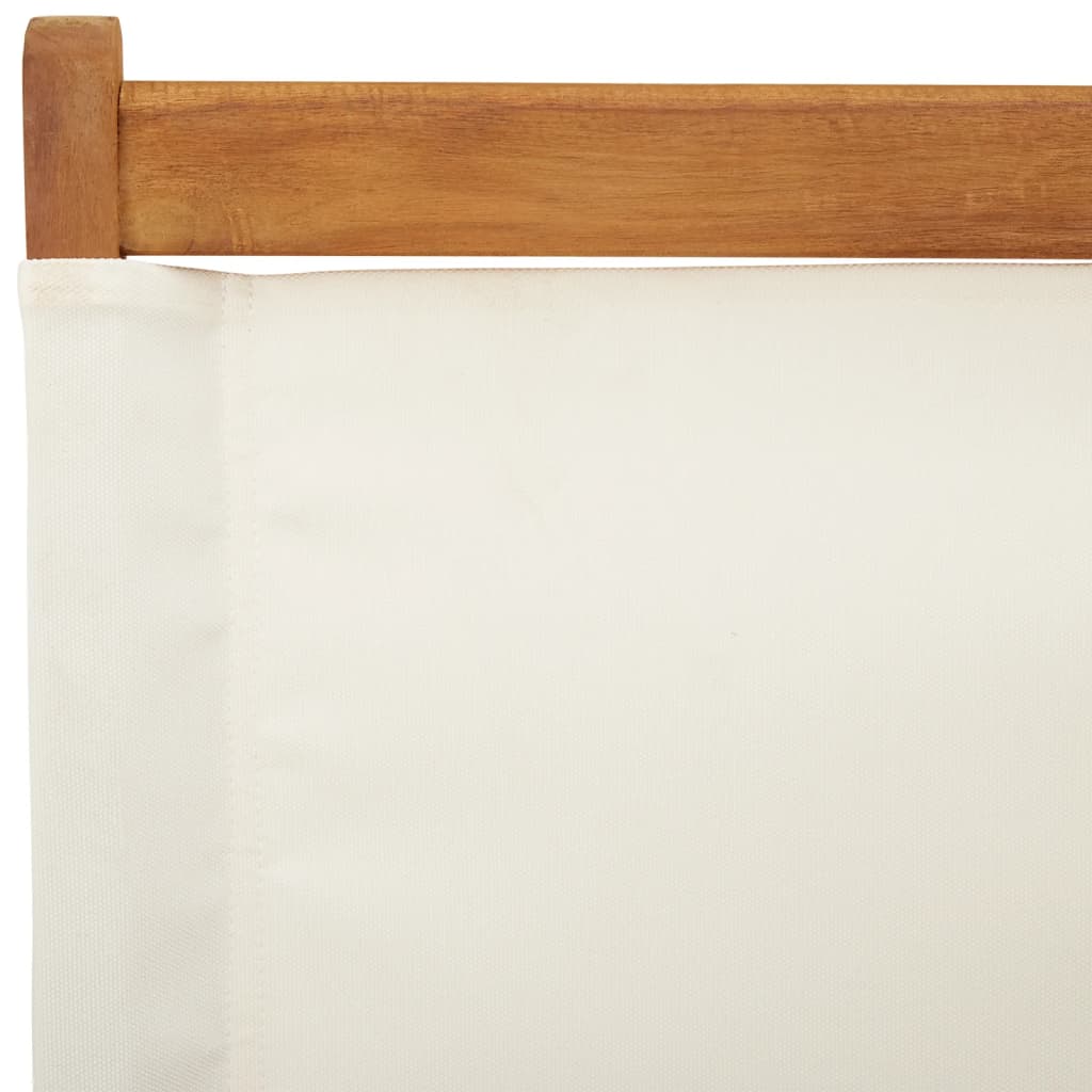 foldbare havestole 6 stk. stof og massivt træ cremehvid