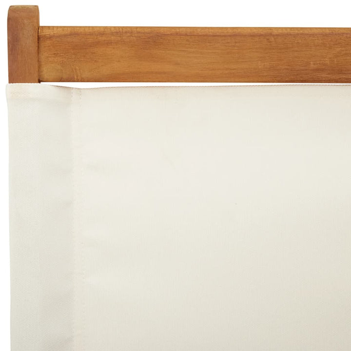 foldbare havestole 6 stk. stof og massivt træ cremehvid
