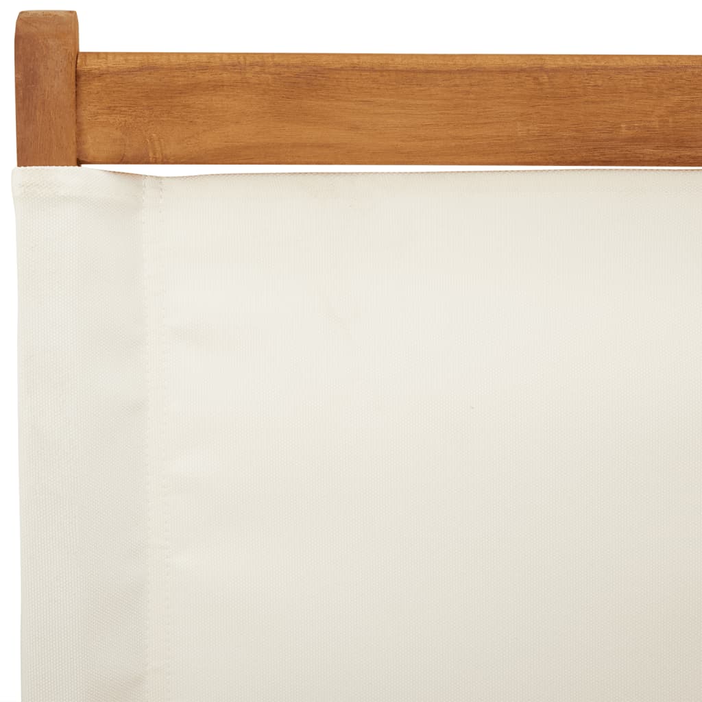 foldbare havestole 8 stk. stof og massivt træ cremehvid