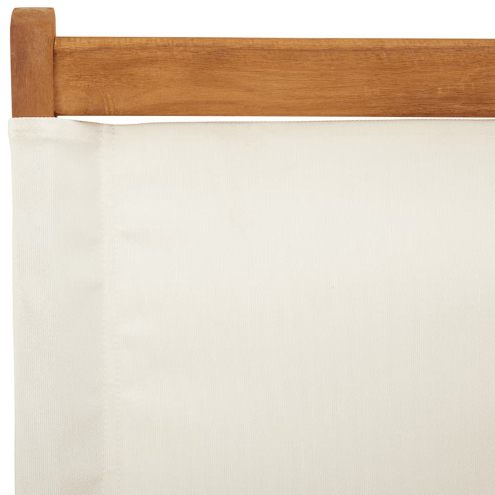 foldbare havestole 8 stk. stof og massivt træ cremehvid