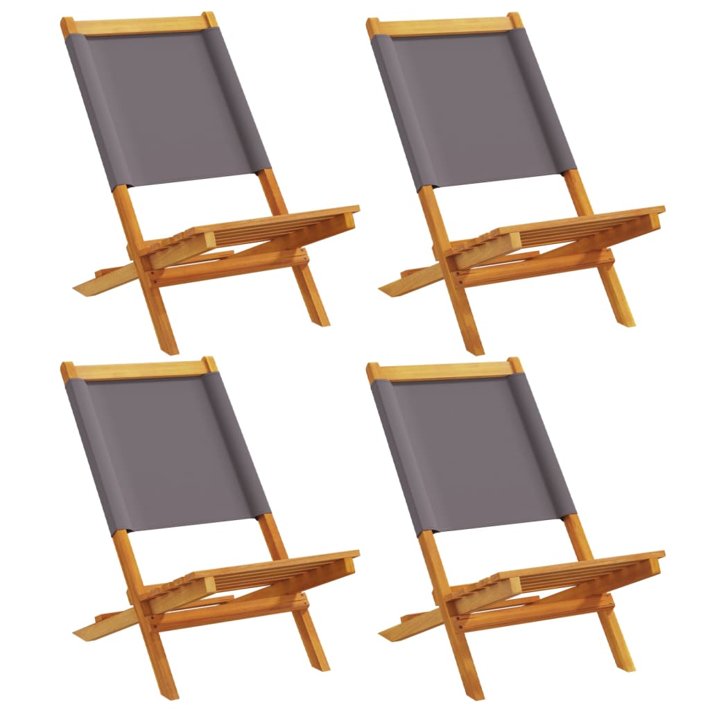 foldbare havestole 4 stk. stof og massivt træ antracit