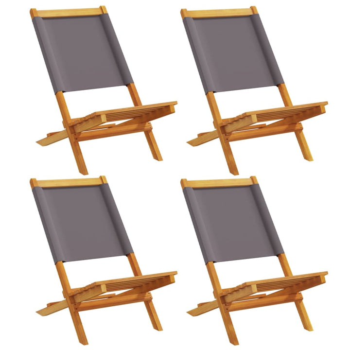foldbare havestole 4 stk. stof og massivt træ antracit