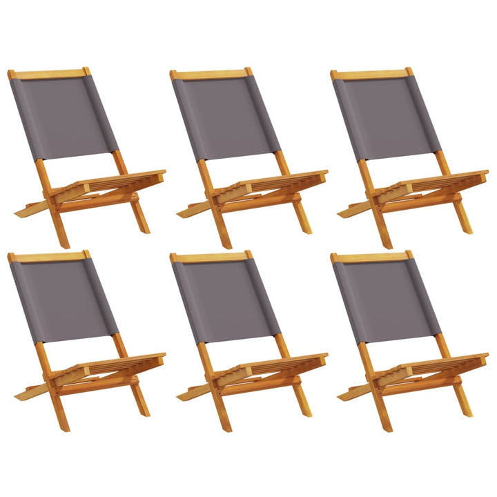 foldbare havestole 6 stk. stof og massivt træ antracit