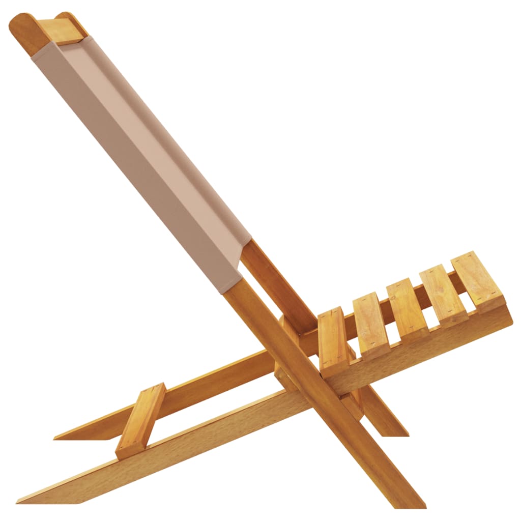 foldbare havestole 4 stk. gråbrunt stof massivt træ