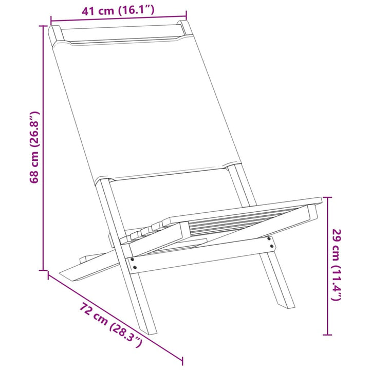 foldbare havestole 4 stk. gråbrunt stof massivt træ