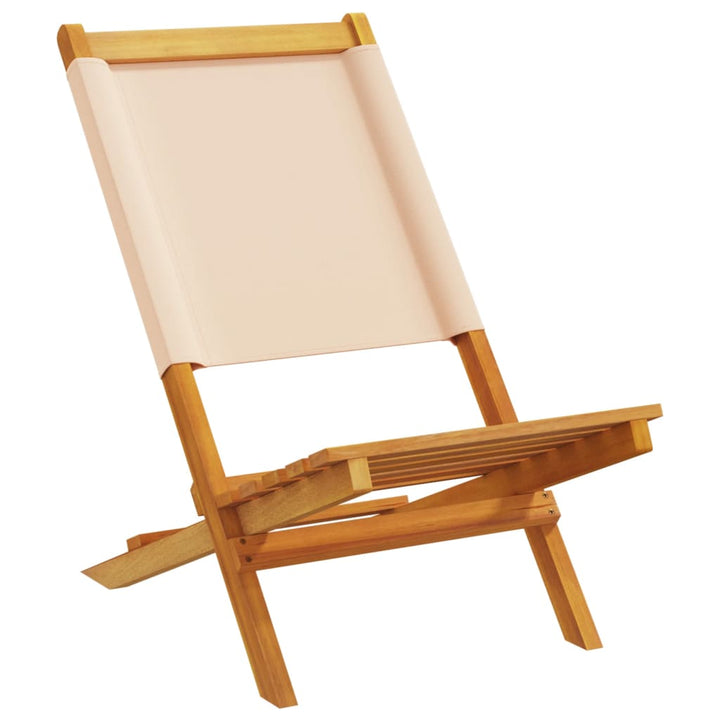 foldbare havestole 4 stk. stof og massivt træ beige