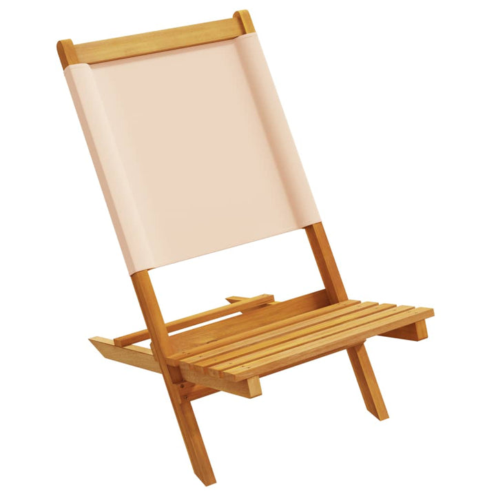 foldbare havestole 4 stk. stof og massivt træ beige