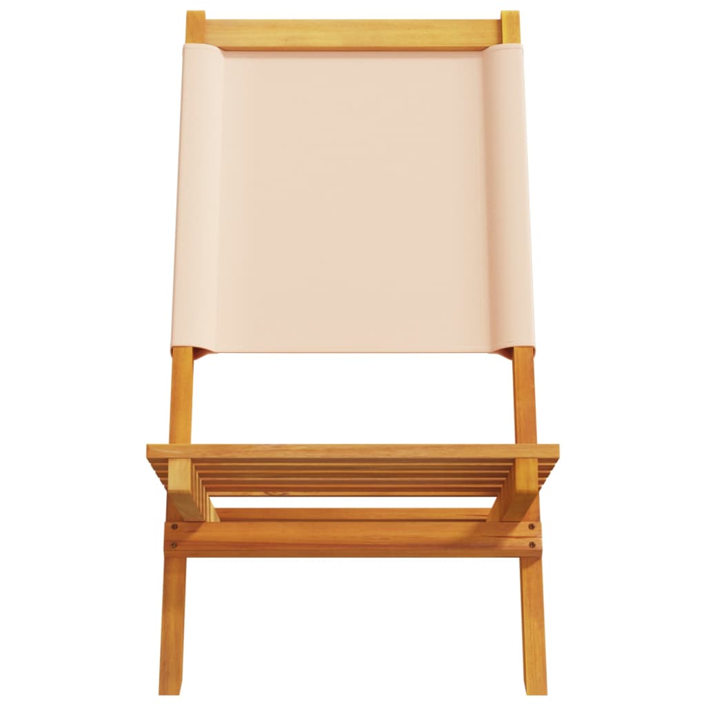 foldbare havestole 4 stk. stof og massivt træ beige